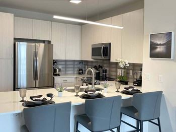 Kitchen with cabinets